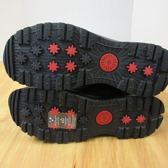 UGG Emmett Waterproof Leather Duck Boots Hi Sz 12 Black Lug Sole Winter Snow NWT - Picture 7 of 12